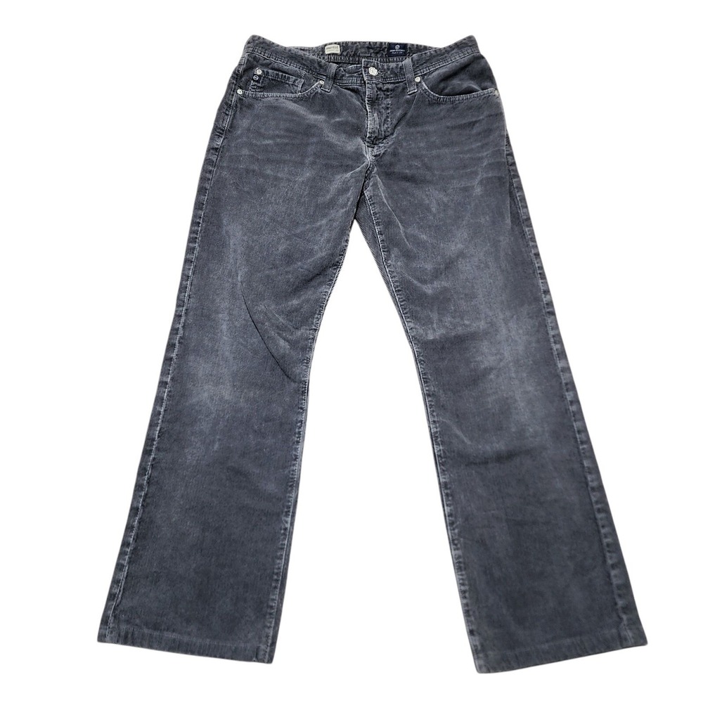 AG Adriano Goldschmied Protege Mens 31 Gray Corduroy Straight Leg Pants USA Made
